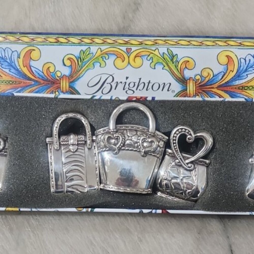 Brighton silver purse card or photo holders. Set of 5!